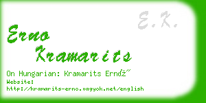 erno kramarits business card